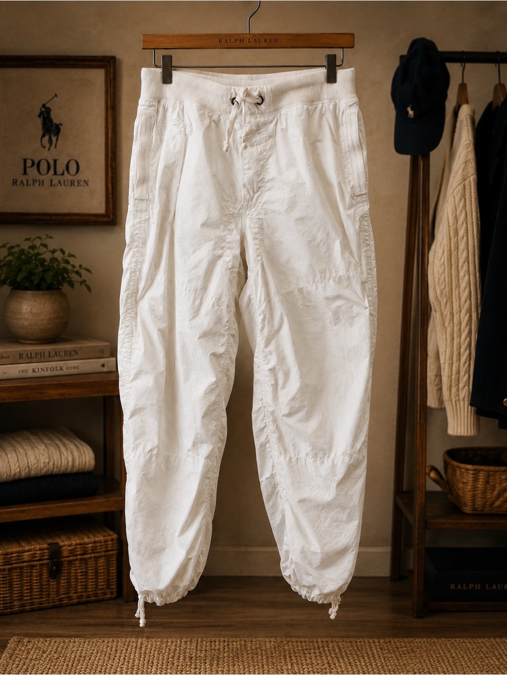 Vintage Polo Ralph Lauren Paratrooper Pants White Utility Cargo Size L